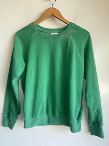 SUNDRY Embroidered Love Sweatshirt Green Size 1 = Small - Picture 1 of 11