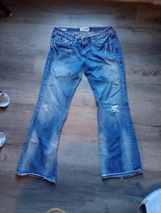 Big Star Jeans Womens 31S Blue Bootcut Sweet Low Rise Thick Stitch Denim Casual - Picture 1 of 10