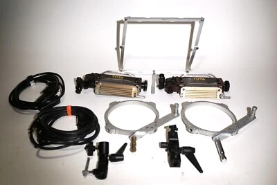 2 x Lowel Tota-Light Flood Lights w/ 2 Speed Rings, 2 cables & 1 x filter holder - Image 1 of 4