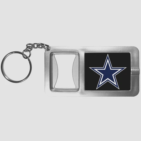 Dallas Cowboys Flashlight Key Chain with Bottle Opener NFL Football Cover