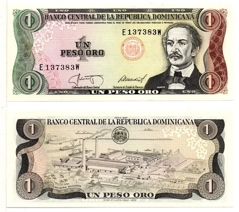DOMINICAN REPUBLIC 1 Pesos Oro (1987) Pick 126b, Uncirculated Cover