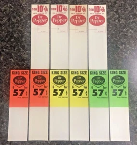 10 insertos de stock de tarjetas publicitarias/ventas vintage de Dr. Pepper RAROS - Imagen 1 de 9
