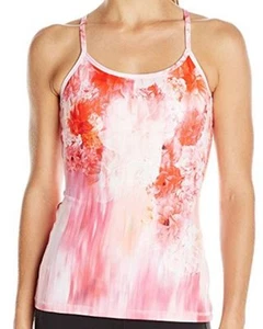 Karen Kane Active Pink Flower Power Stretch Slimming Racerback Built-in Bra Tank - Bild 1 von 2