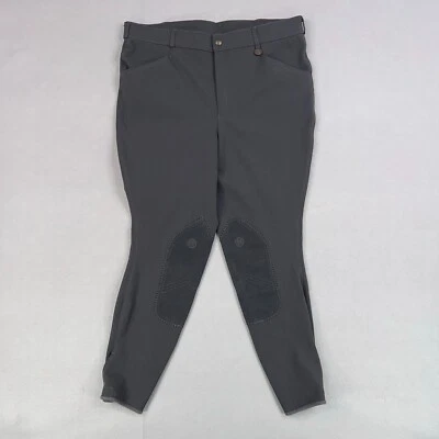 Ovation 裤子女式 34R 灰色传统骑行马裤马术学校表演 — 第 1/4 张图片