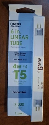 Feit Electric 4 W T5 6 in.   L Fluorescent Bulb Cool White Linear 4100 K 1 pk - Image 1 of 4