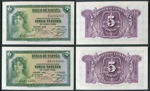 España 5 pesetas 1935 serie C - pareja correlativa SC/UNC - Bild 1 von 1