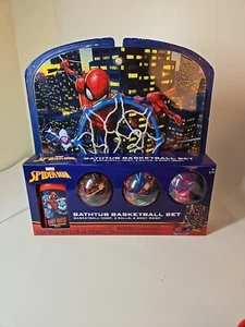Spiderman 5-Piece Bathtub Basketball Tub Toss Set Hoop 3 Balls Body Wash - Picture 1 of 4