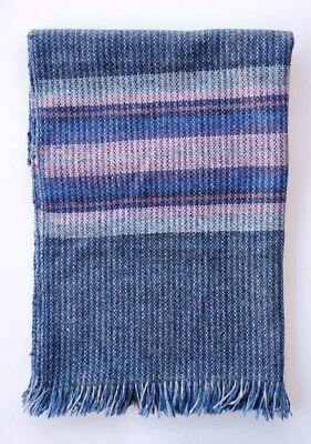 Excelente lã tecida à mão cinza/azul/roxo/rosa - Imagem 1 de 4