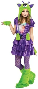 Space Galaxy Girl Purple Green Alien Child Costume Large - Picture 1 of 1