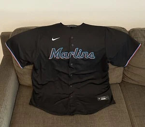 Nike Authentic Miami Marlins Luis Arraez MLB Baseball Black Jersey Men’s Sz: XXL - Picture 1 of 7