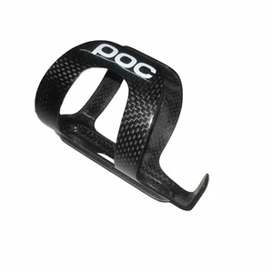 POC Woven Carbon Fiber Road Bike Water Bottle Cage Gloss Black White Letters - Picture 1 of 11