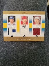 2013/2014 Upper Deck Trilogy 3 Relic Borie Salming/Nicklas Lidstrom/Larsson 