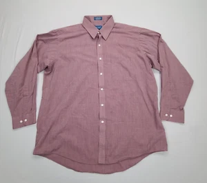 Town Craft Shirt Mens 17 Red Button Up Long Sleeve Comfort Casual Mens - Picture 1 of 8