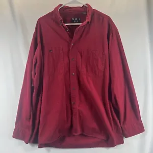 Trader Bay Vintage Men's Red Long Sleeve Button Up Casual Collared Shirt Size XL - Picture 1 of 21