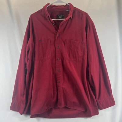 Trader Bay Vintage Men's Red Long Sleeve Button Up Casual Collared Shirt Size XL - Image 1 of 4