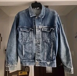Vintage Guess Blue Denim Jacket Georges Marciano Classic Style Size 18 USA - Picture 1 of 6