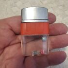 Vintage Scripto Vu lighter with two dice inside, red band, nice clear plastic