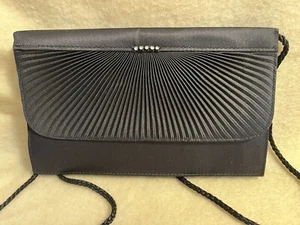 Vintage Handbag sateen black clutch - Picture 1 of 3