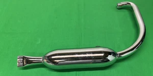 Italian CBA " Motom 50cc Moped " NEW OLD STOCK EXHAUST IN CHROME - Picture 1 of 10
