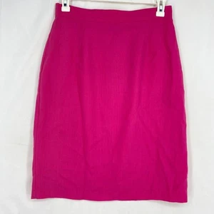 Bonjour Vintage Größe 14 passt aktuellen 6 Midi Bleistiftrock fuchsia pink Poly Viskose - Bild 1 von 9