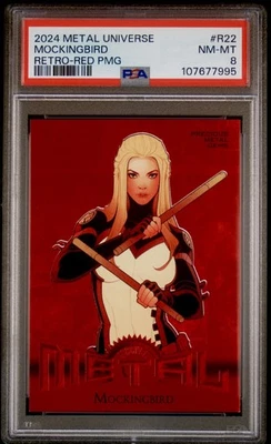 2024 Skybox Marvel Metal Avengers Retro PMG Red Mockingbird #/90 PSA 8 HIGHEST! - Image 1 of 2