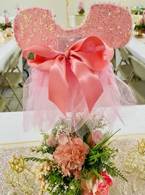 10 Baby Shower Centerpieces Girl Princess Floral Tutu Pink Gold Silk Flowers - Image 1 of 4