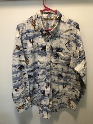 Vintage 2x munsingwear Button Up Shirt Fishing Bait Bobbers Long Sleeve - Image 1 of 4