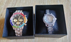 (2) Relojes Iced-Out His and Hers Bling nunca usados sin marca - Imagen 1 de 12
