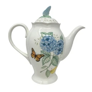 Lenox Butterfly Meadow Kaffeekanne mit Deckel Frühling Blumen Motiv Tee Party Kanne NEU - Bild 1 von 11