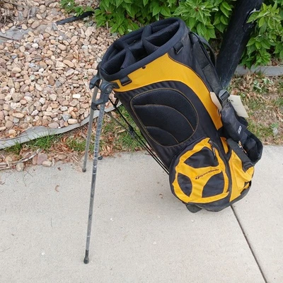 Bolsa de suporte leve Taylormade Golf amarela/preta divisória de 6 vias nova com etiquetas - Imagem 1 de 4