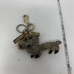 Gucci Artu Charm Portachiavi Bassotto Accessori Moda Pelle Marrone C551 - Foto 1 di 6