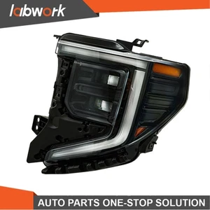 Labwork Headlight For GMC Sierra 1500 Elevation/Pro/SLE 2022-2024 LED Black Left - Picture 1 of 17
