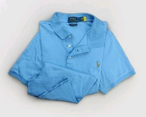 Polo donna Ralph Lauren taglia large personalizzata slim fit blu morbida prima cotone misto - Foto 1 di 10