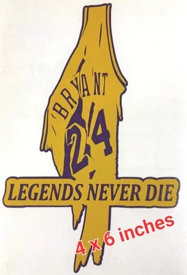Kobe Bryant Jersey Legends Never Die  Vinyl Decal Sticker - Image 1 of 4