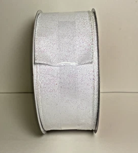 Weihnachten Celebrate It Drahtband Weiß/Glitzer Jumbo Rolle 2,5 x 80 Fuß Neu - Bild 1 von 4