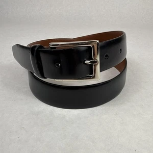 Brooks Brothers Black Genuine Leather Dress Men’s Belt Size 34 Made Italy Buckle - Picture 1 of 21