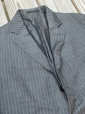 Boglioli Suit Men 38 Dove Gray Stripe Italy Fashion Forward 3/2 Roll - Image 1 of 4