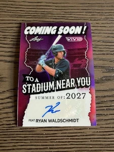 2025 LEAF VIVID RYAN WALDSCHMIDT Coming Soon Purple AUTO 3/7 - Picture 1 of 2