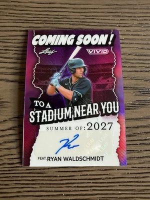 2025 LEAF VIVID RYAN WALDSCHMIDT Coming Soon Purple AUTO 3/7 - Image 1 of 2