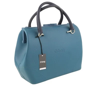 O Bag Doc Donna Borsa OS Blu Doppio Maniglie Bacio Blocco Fermaglio Doctor Tipo - Immagine 1 di 4
