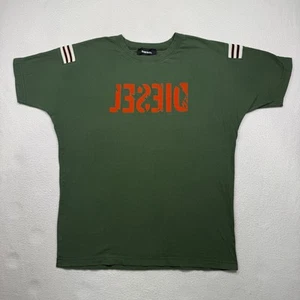 Y2K Vintage Diesel Tubular T-Shirt Archive Avantgarde Size Medium Green NICE✨ - Picture 1 of 6