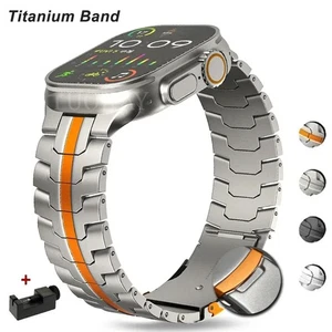 Titan Metall Armband für Apple Watch Ultra 3 49mm Series 11 10 9 8 7 6 SE Ersatz - Bild 1 von 23