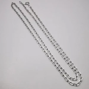 Vintage 925 Sterlingsilber Kabel Gliederkette Halskette massiv Italien Unisex 26 Zoll - Bild 1 von 8