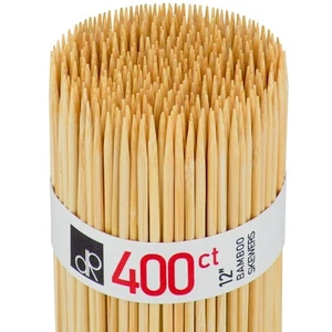 12" Natural Bamboo Skewers Sticks, 400 Wood Skewers for BBQ, Grilling, Kabob,... - Picture 1 of 9