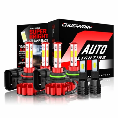 For Chrysler 300M 1999-2004 6000K LED Headlight + Fog Lights Bulbs Combo Kit 6pc - Image 1 of 4