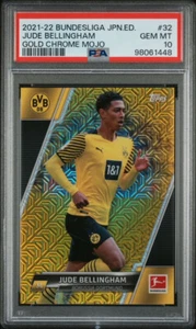 Jude Bellingham 2021-22 Topps Bundelisga Japan #32 Gold Mojo /50 PSA 10 Pop 1 - Picture 1 of 2