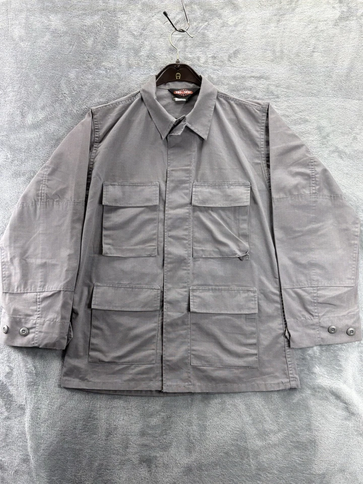 Truspec Small Reg Long Sleeve Button Front Gray Collared 7477-K3 Shirt Field  - Image 1 of 4