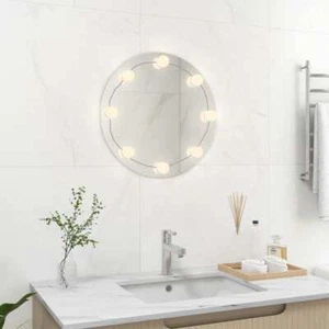 Wall Mirror with LED Lights Round Glass vidaXL - Picture 1 of 12