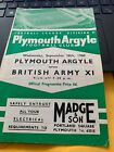 Plymouth Argyle V British Army Xi 28Th September  1960 Friendly
