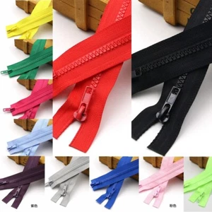 Resin Teeth #5 Zipper Slider Open End TWO WAY ZIP 50CM -200CM For Jacket/Coat - Picture 1 of 23